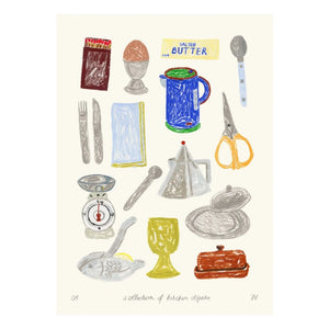 Póster y Marco - Póster de la Colección de Artículos de Cocina