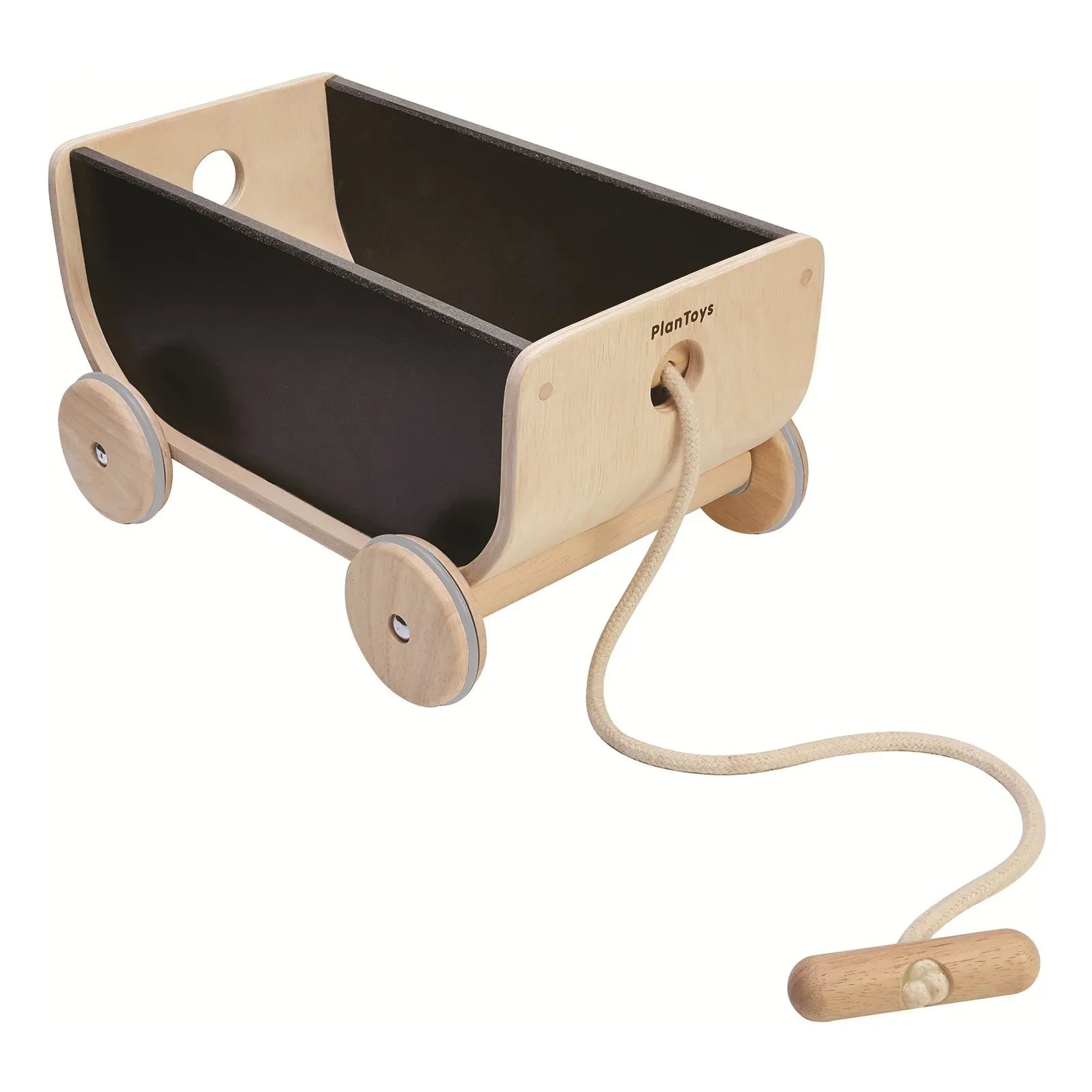 Plan Toys - Juguete de arrastre con vagón