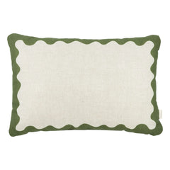 Nobodinoz - Cojín rectangular Vibes - Lino francés | Verde