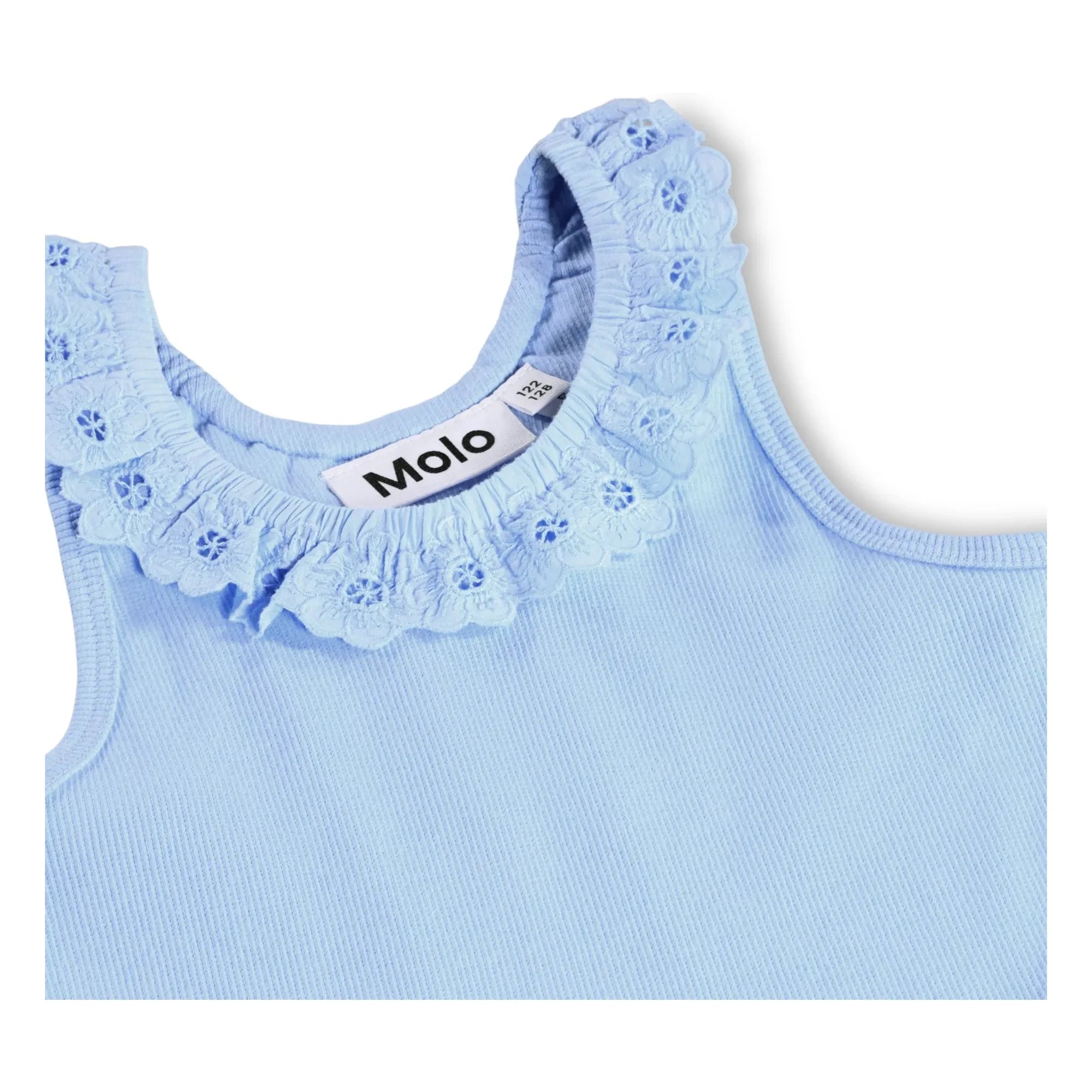 Molo - Vestido de algodón con volantes Kroko | Azul claro