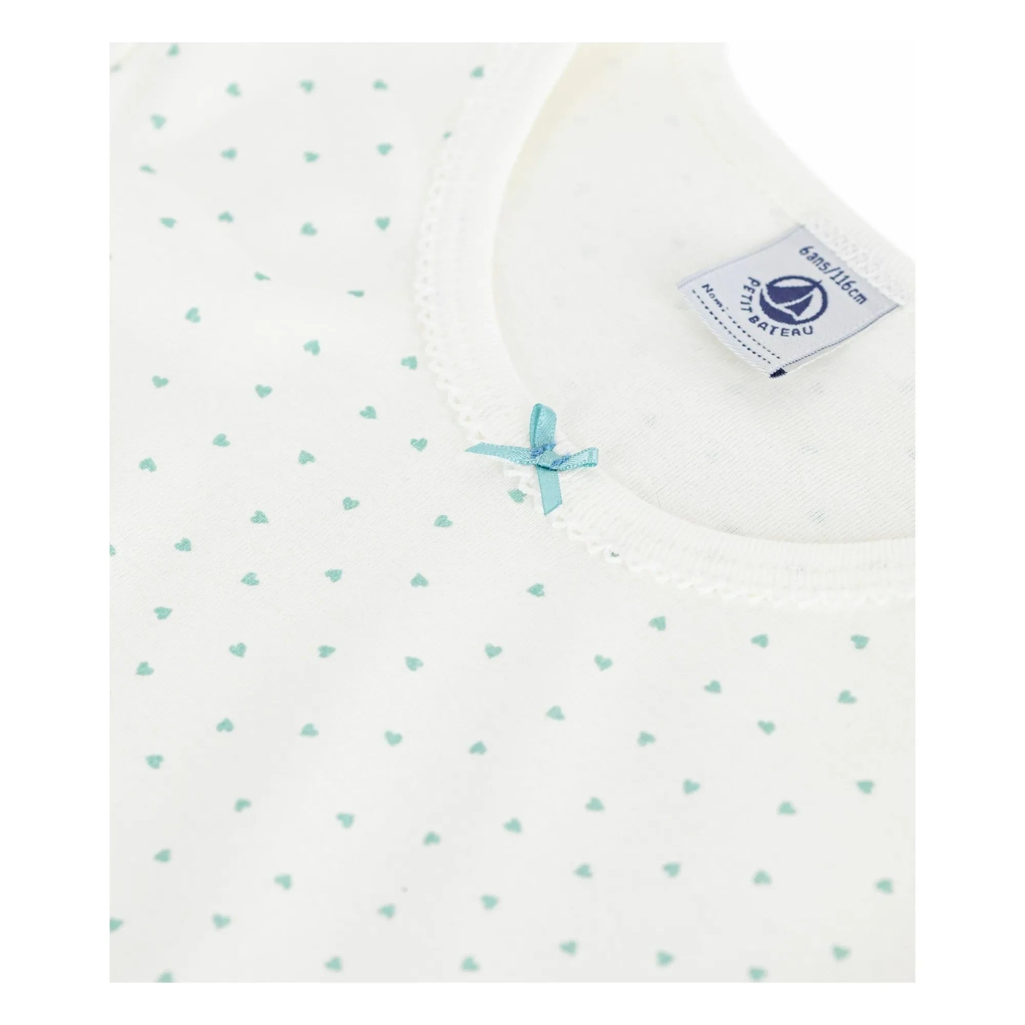 Petit Bateau - Camisón con corazones | Blanco