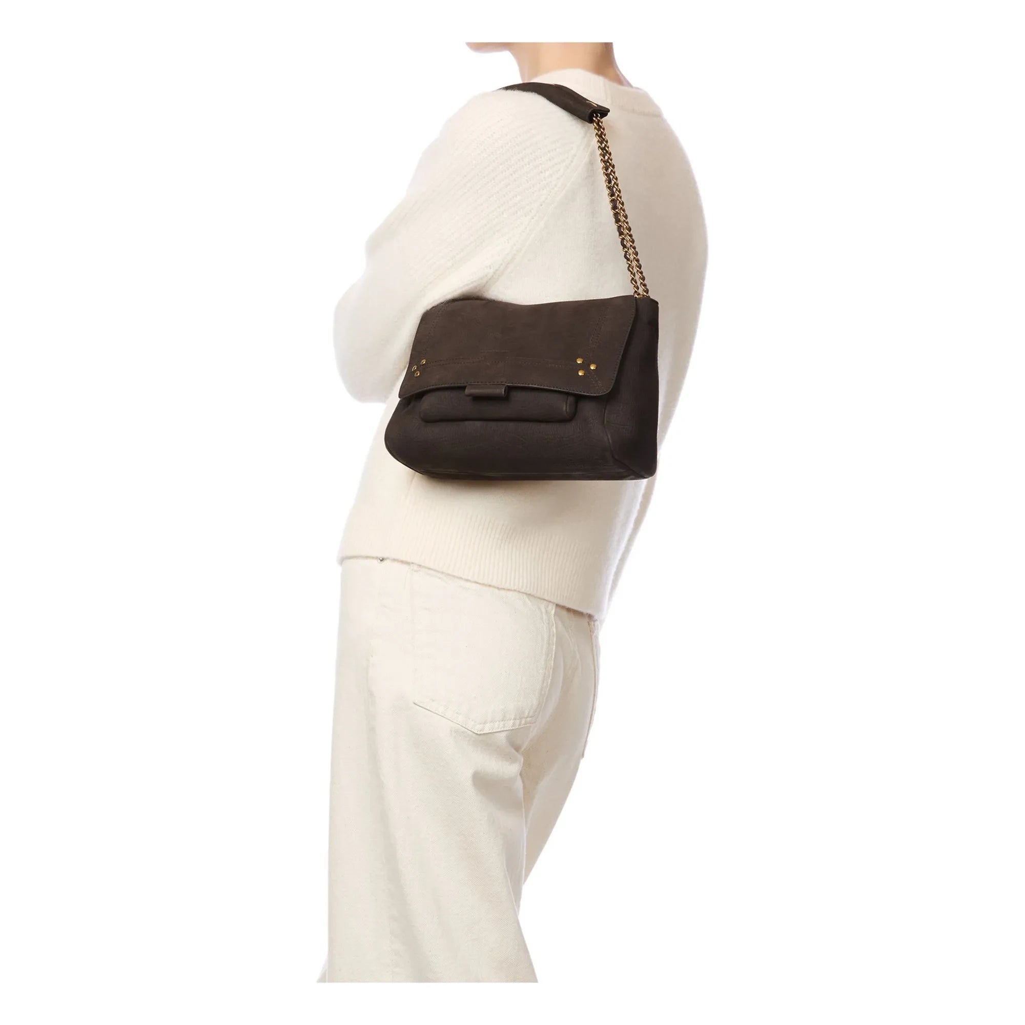Jérôme Dreyfuss - Bolso Lulu M con Estampado de Cocodrilo Taurillon | Marrón