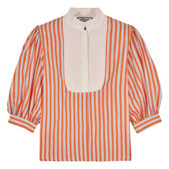Maria de la Orden - Blusa de algodón a rayas Dimitra | Naranja