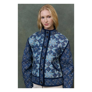 Louise Misha - Omotayo Midnight Star Patchwork Organik Pamuk Ceket - Kadın Koleksiyonu | Mavi