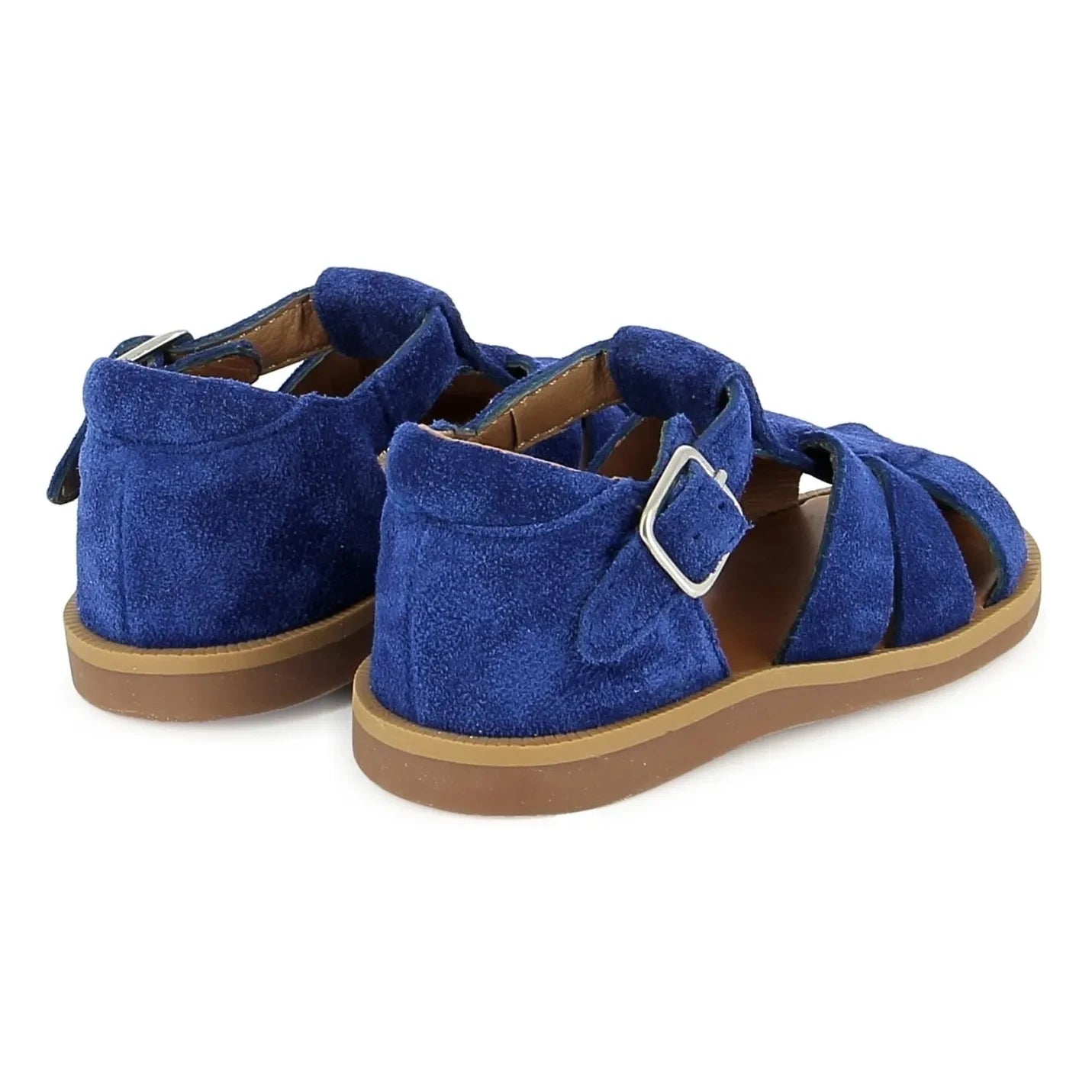 Pom d'Api - Sandalias de terciopelo Poppy Daddy | Azul eléctrico