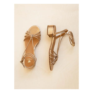 Bobbies - Sandalia de piel metalizada Tara | Dorado