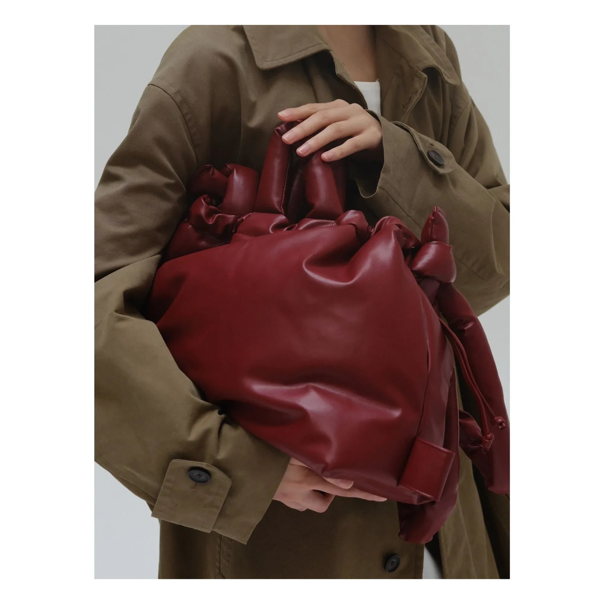 Olend - Bolso de Piel Vegana Ona | Rojo cereza