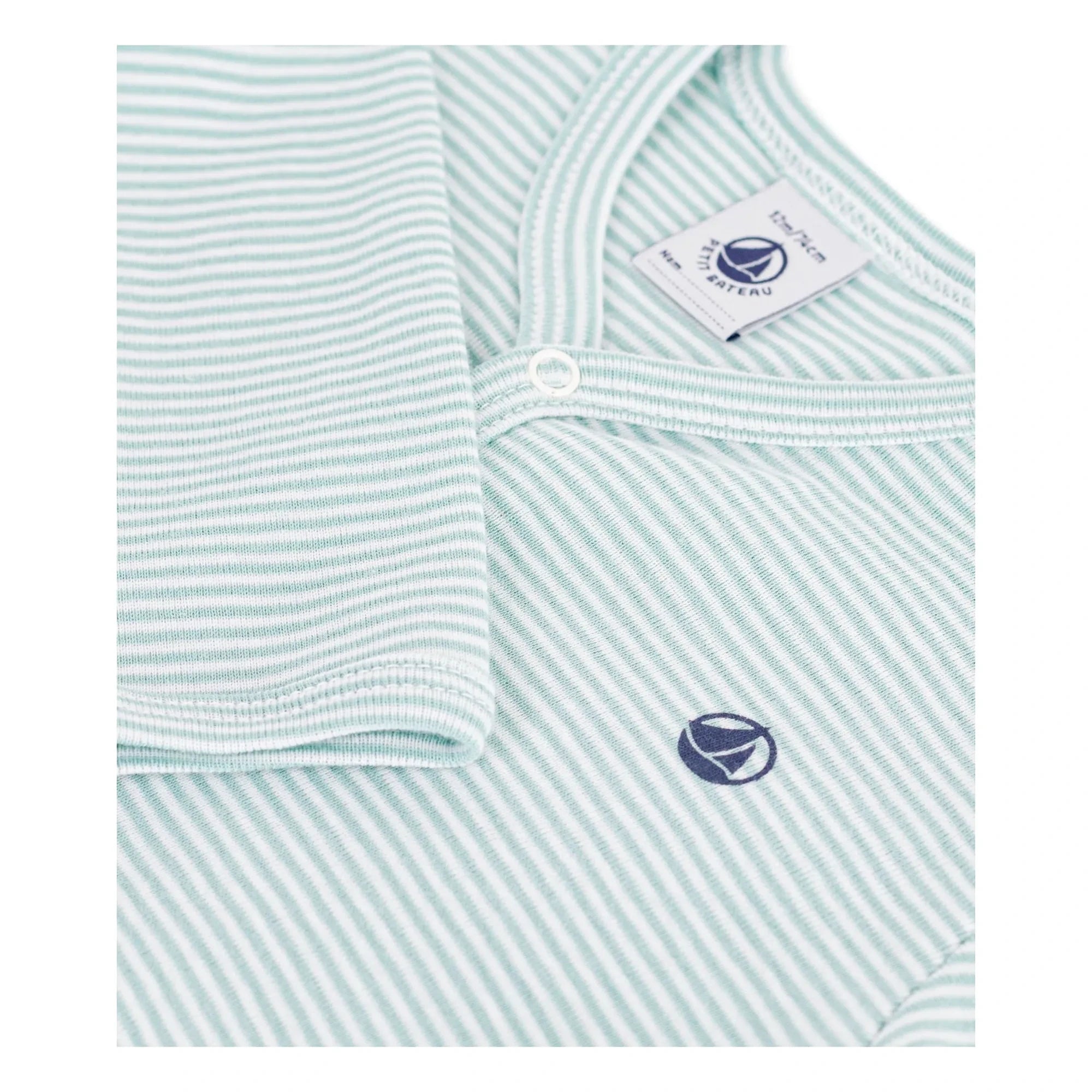 Petit Bateau - Pyjamas Dors Bien Çizgili Milleraies Organik Pamuk | Yeşil