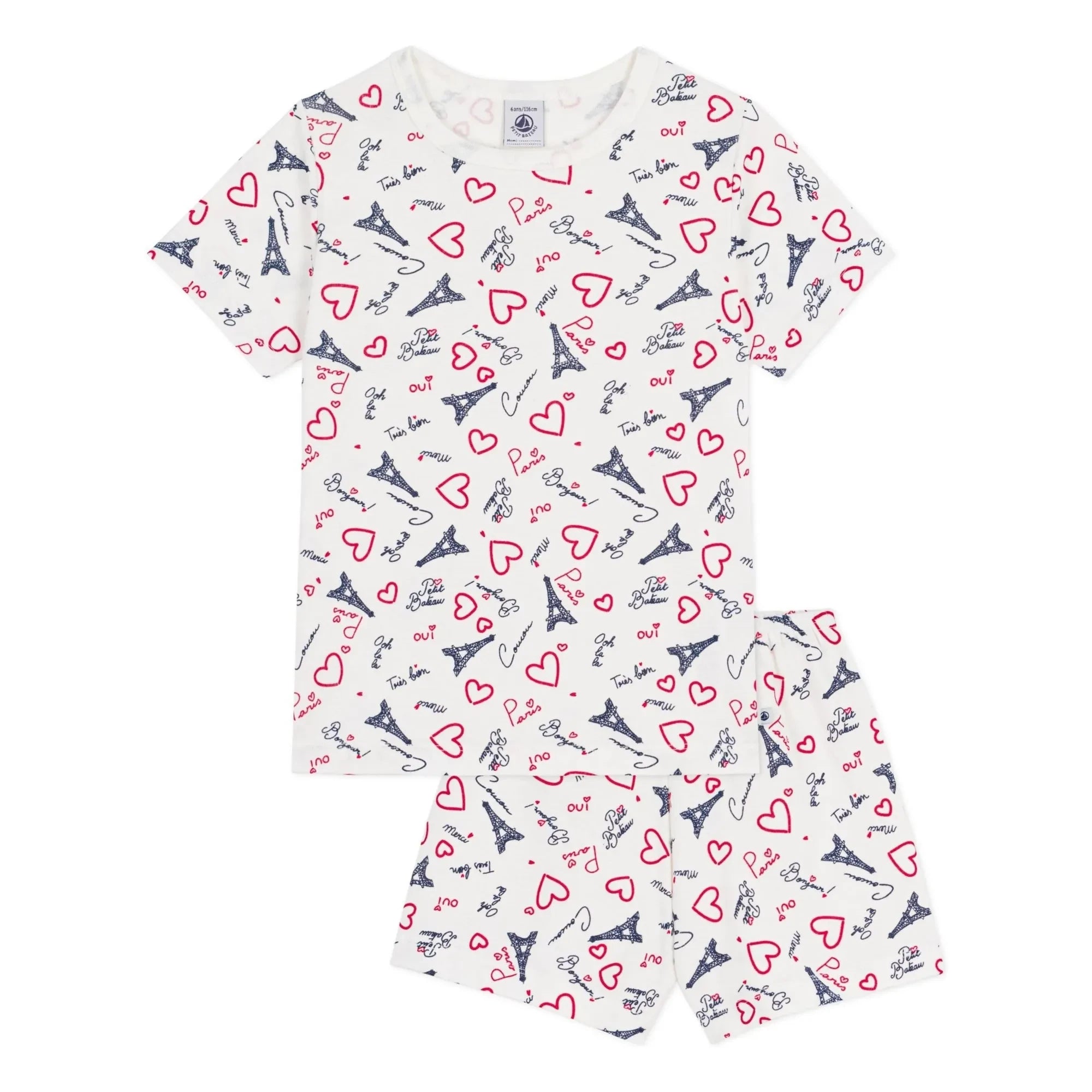 Petit Bateau - Pijama corto París | Blanco