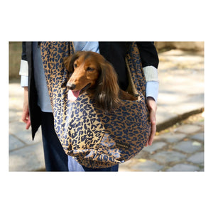 Caramel & Cie - Bolso bandolera Promenade con estampado de perro leopardo | Marrón