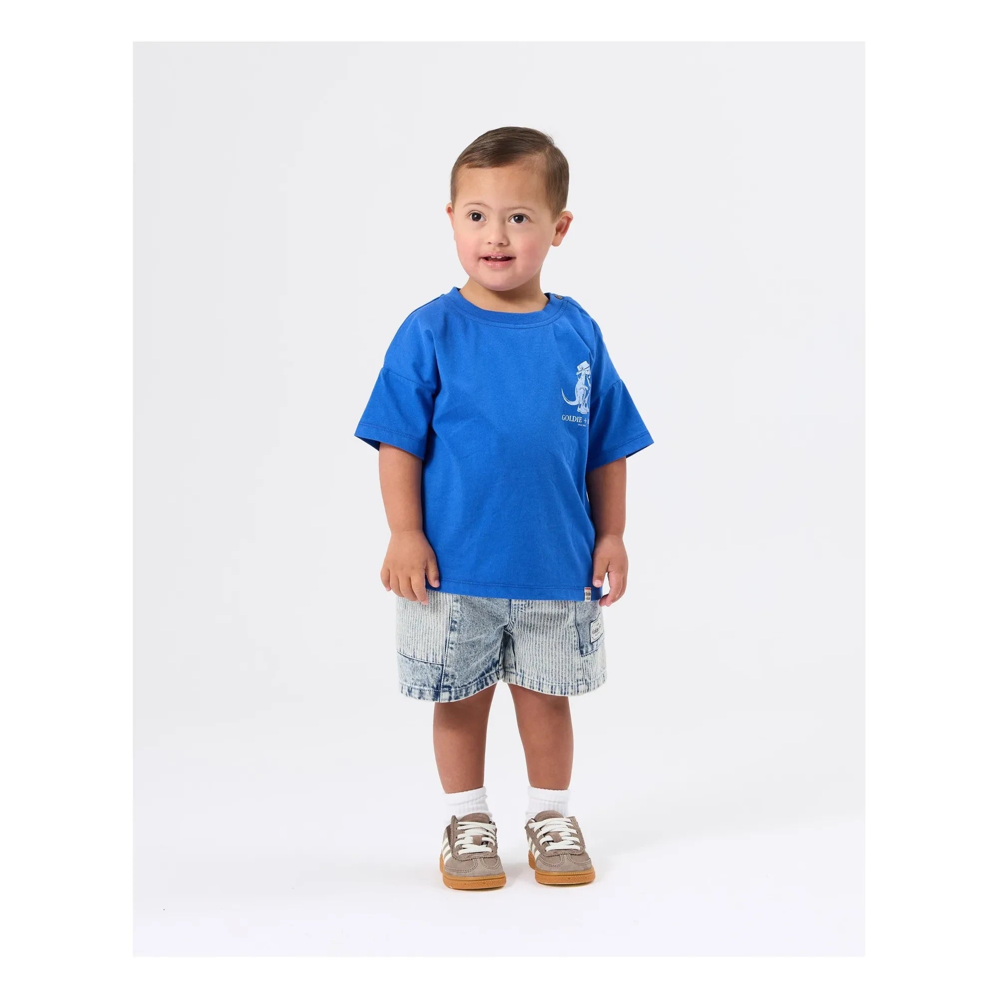 Goldie + Ace - Pantalones cortos vaqueros a rayas | Azul