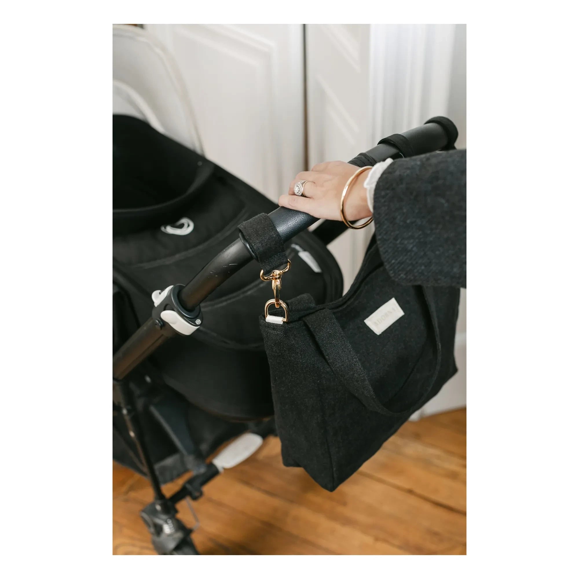 Adorna - Ganchos para carrito de bebé para bolsos de compras | Negro