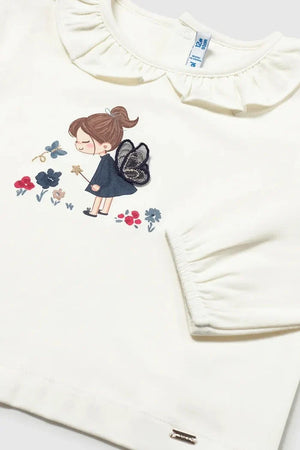 Blusa de manga larga de algodón y elastano Mayoral para niños