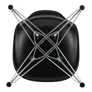 Vitra - Silla DSR Plástico - Base cromada - Charles & Ray Eames | Negro