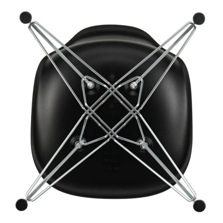 Vitra - Silla DSR Plástico - Base cromada - Charles & Ray Eames | Negro