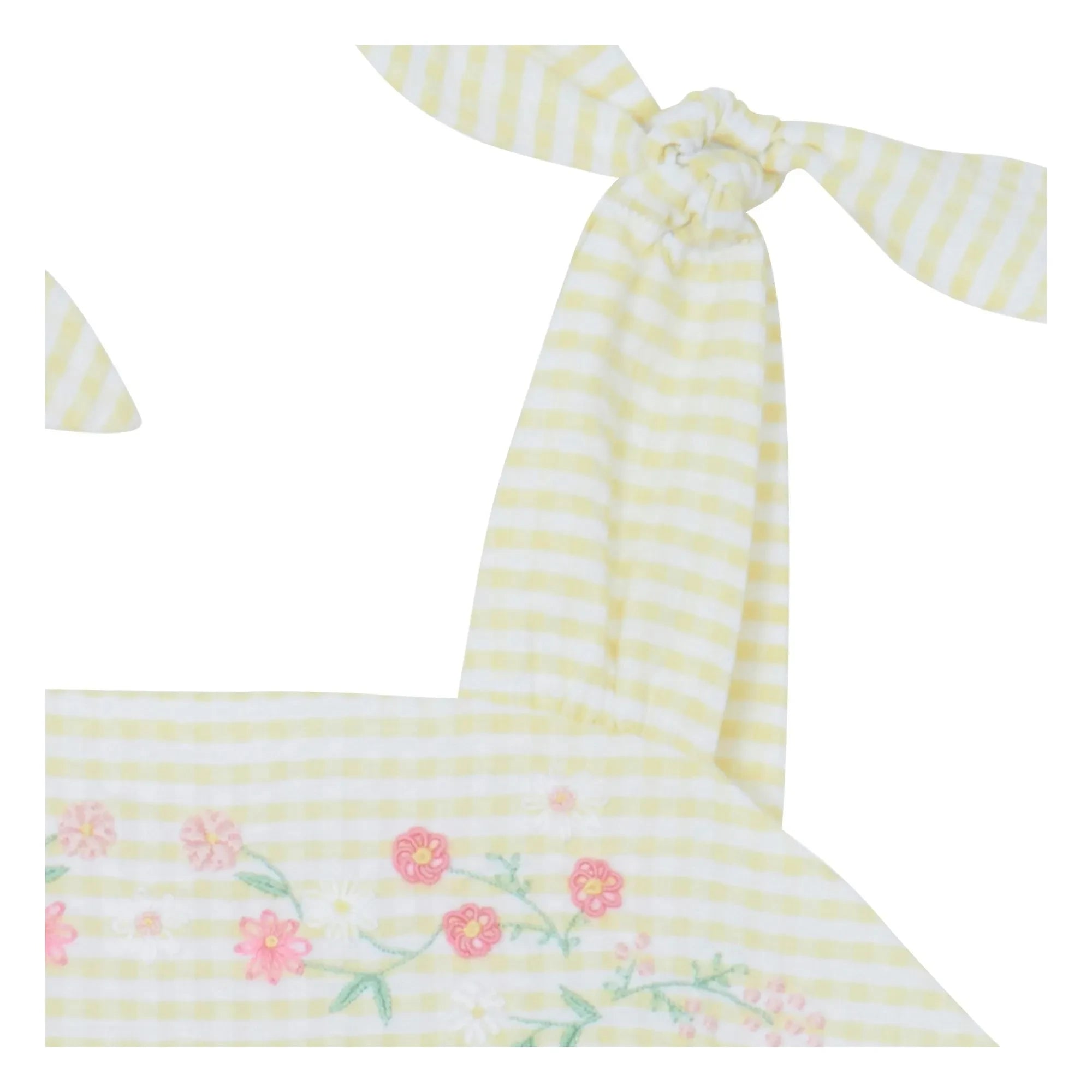 Tartine et Chocolat - Vestido sin tirantes bordado a rayas | Amarillo