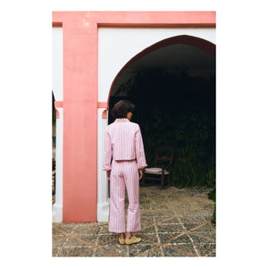 Maria de la Orden - Chaqueta a rayas de algodón Clover | Rosa