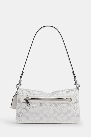 Bolso Coach de mujer en denim, bandolera Soft Crystal Denim Tabby Shoulder Bag 26