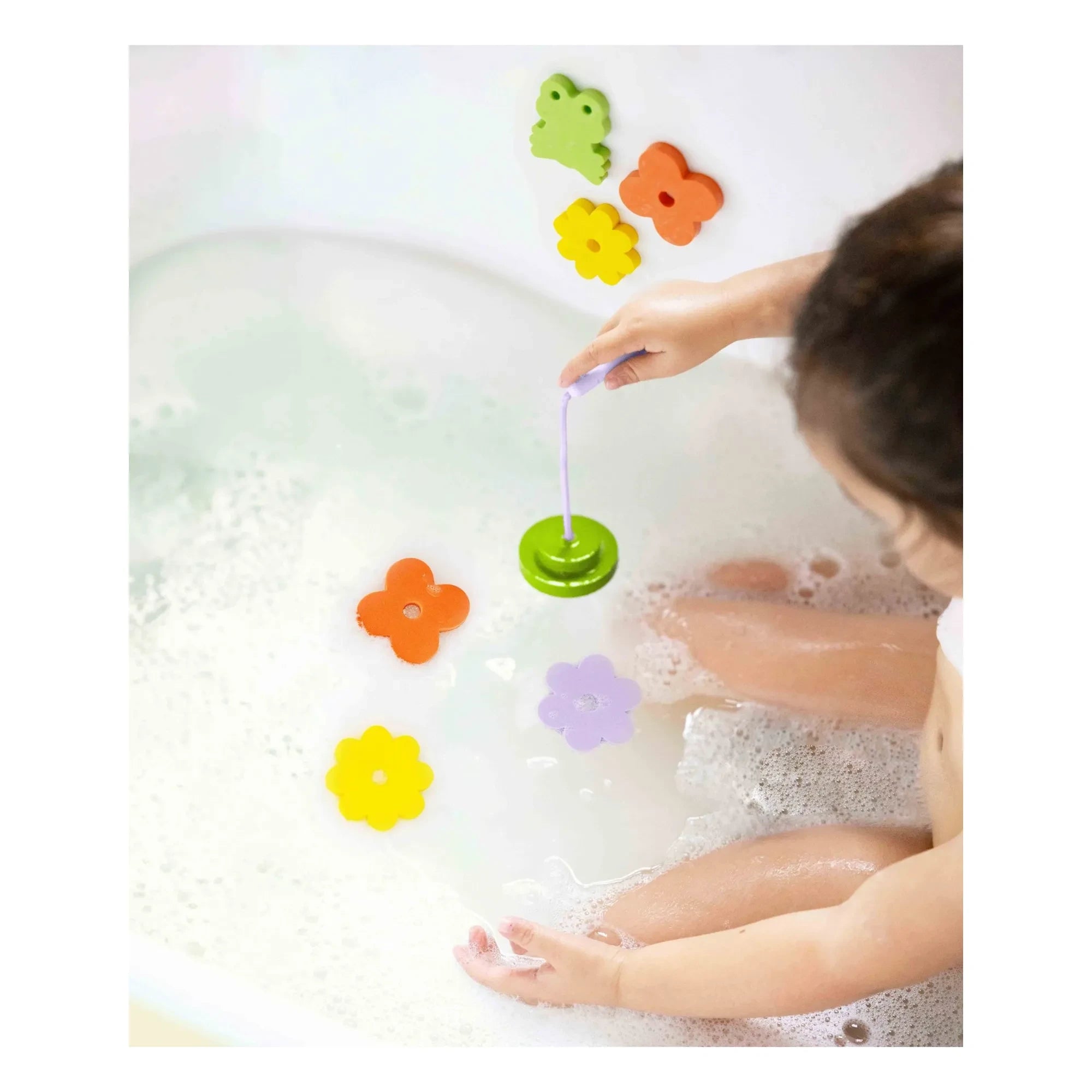 Quut - Juego de caña de pescar para bañera Frog Pond | Verde