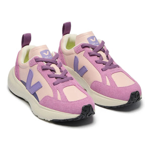 Veja - Zapatillas con cordones y encaje, Canary Small, piel abierta orgánica | Rosa