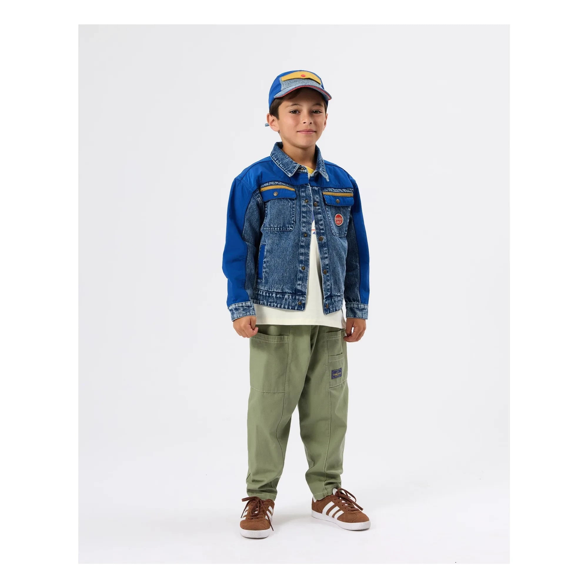 Goldie + Ace - Chaqueta vaquera vintage con bloques de color | Azul