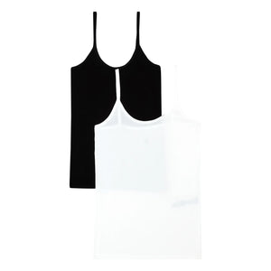 Petit Bateau - Conjunto de 2 camisetas de tirantes - Colección Mujer | Negro/Blanco