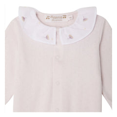 Bonpoint - Pijama de algodón orgánico Lintina Pointelle | Rosa claro