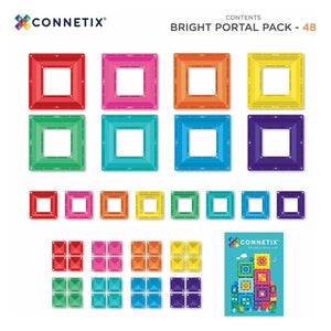 Connetix - Bright Portal Pack - 48 piezas | Rainbow