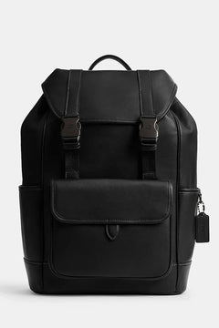 Mochila Coach League Flap de piel