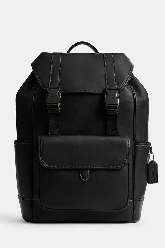 Mochila Coach League Flap de piel