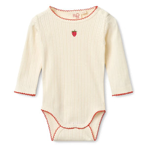Flöss - Body de punto calado Flora | Crema