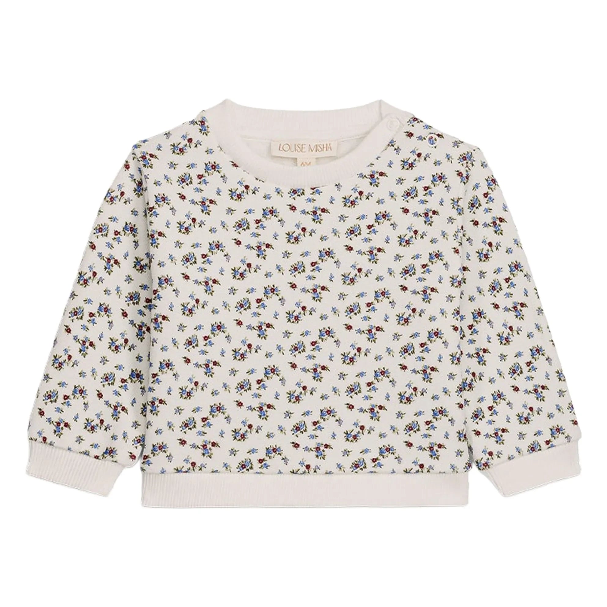 Louise Misha - Sudadera de algodón orgánico con estampado floral Rosalia | Crema