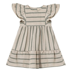 Fliink - Vestido de lino a rayas Vira | Crudo