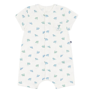 Petit Bateau - Mono de algodón orgánico con estampado de animales | Blanco