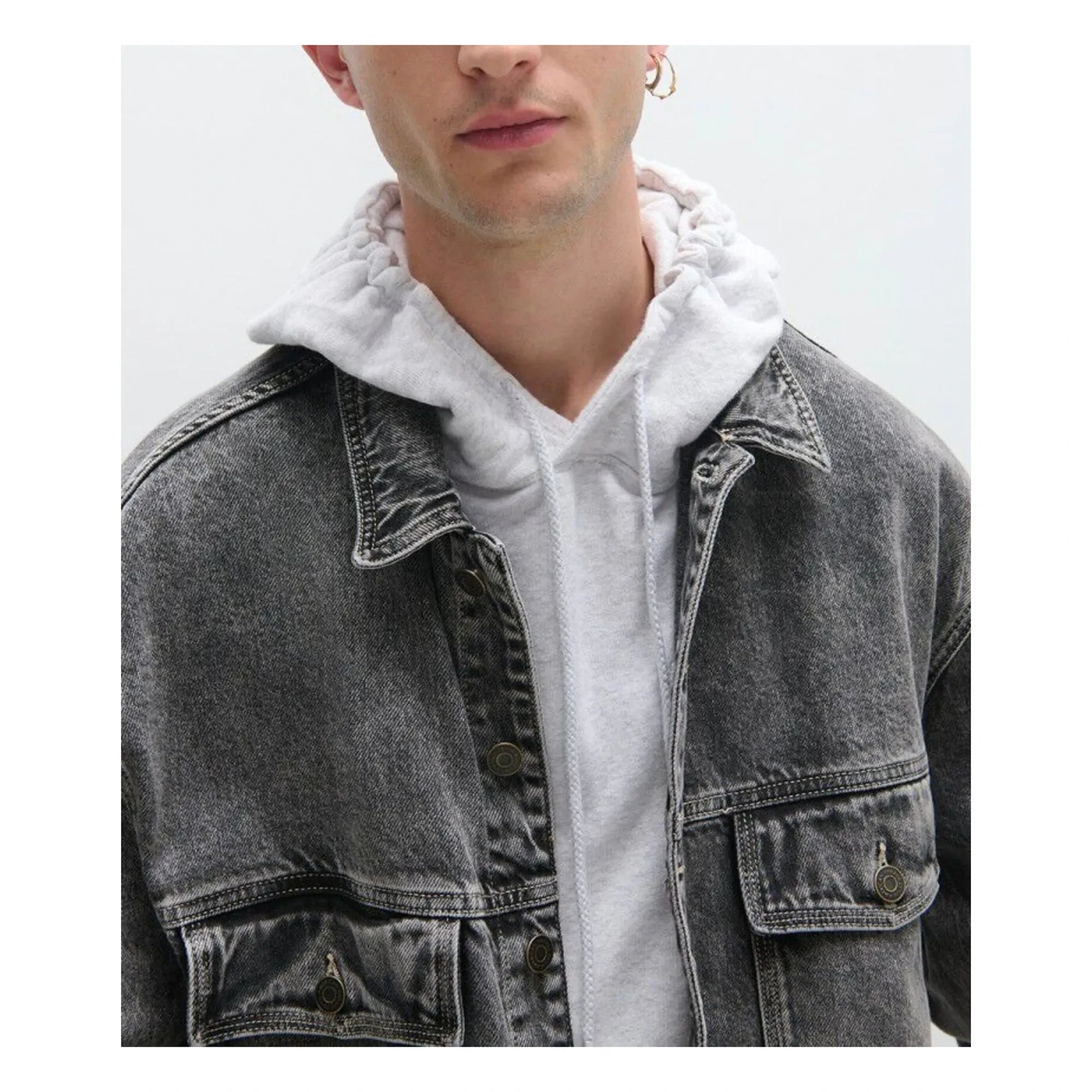 American Vintage - Chaquetas de algodón YopDay-B | Gris oscuro jaspeado