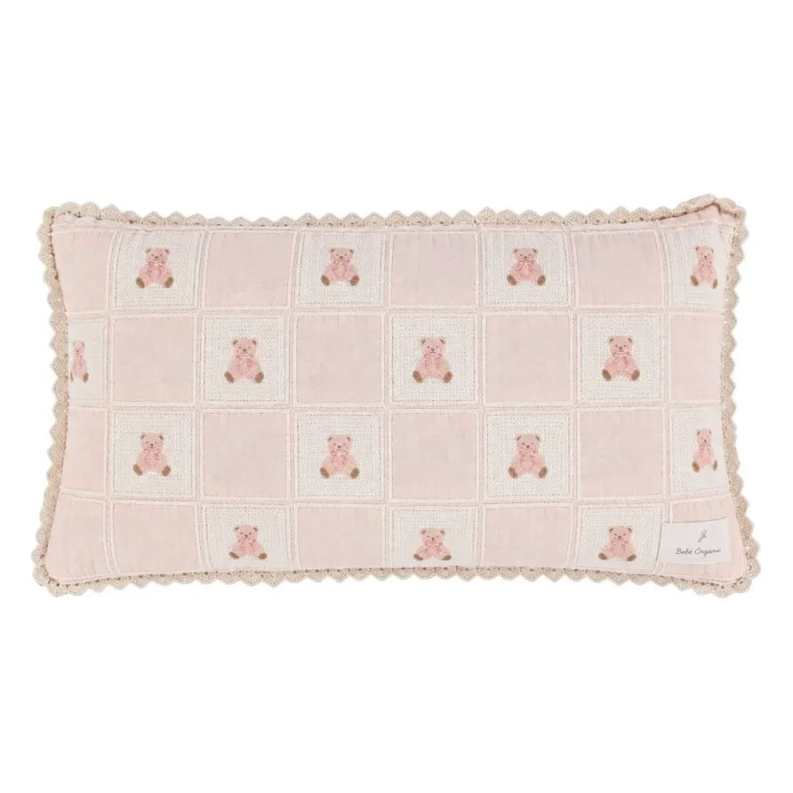 Bebe Organic - Teddy Patchwork Yastık Kılıfı | Pembe