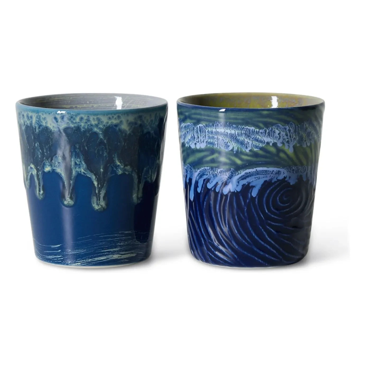 HKliving - Tazas de café de cerámica La noche estrellada de Van Gogh | Azul noche