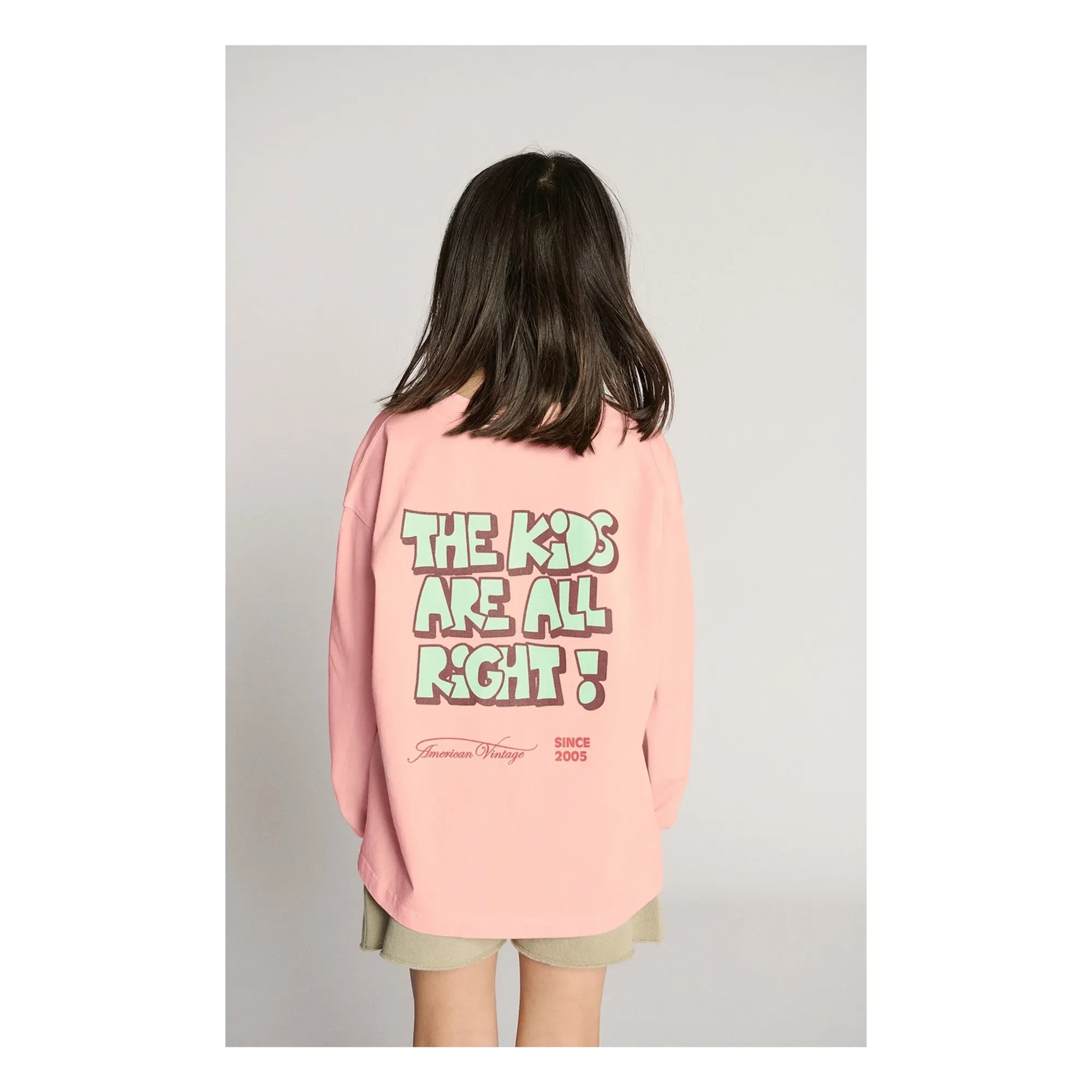 American Vintage - Camiseta de manga larga Fizvallay The Kids Are All Right | Rosa pálido