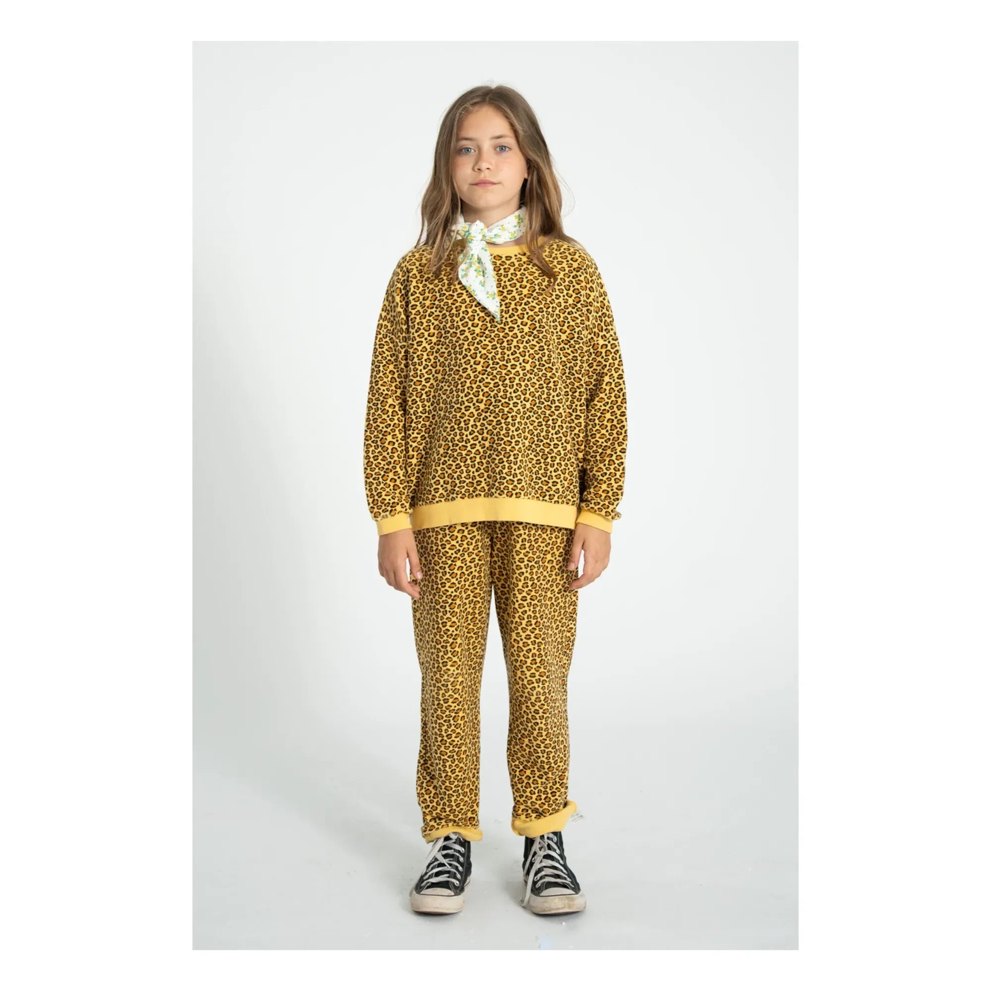 Piupiuchick - Sudadera de leopardo de algodón orgánico | Mostaza
