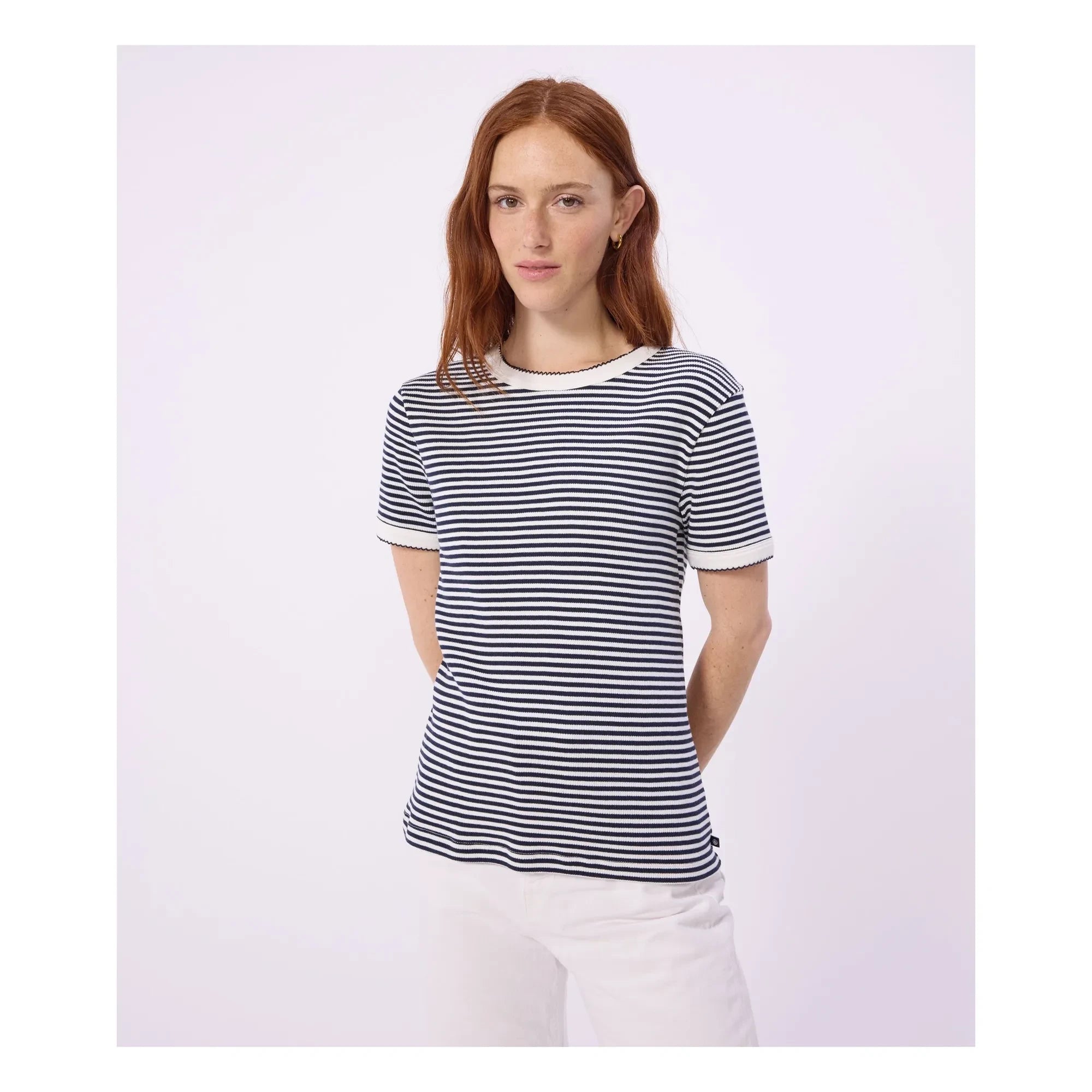 Petit Bateau - Camiseta icónica de rayas | Azul marino