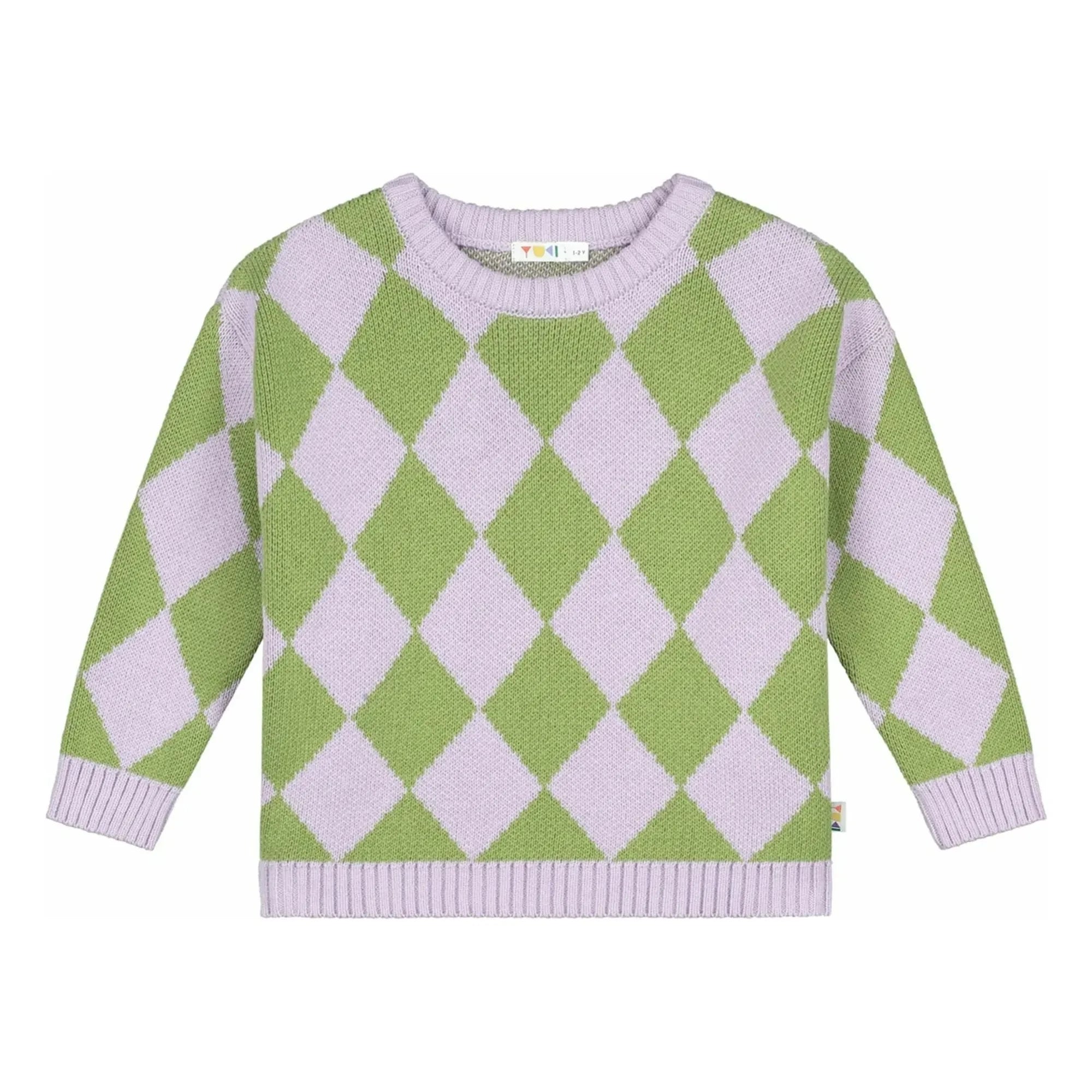 Yuki - Jersey de cuadros de algodón orgánico | Lila