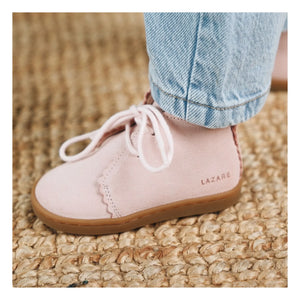 Zapatillas deportivas Lazare - Feston Raoul de ante con cordones | Rosa empolvado