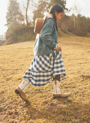 Búho - Gingham Kareli etek | Lacivert