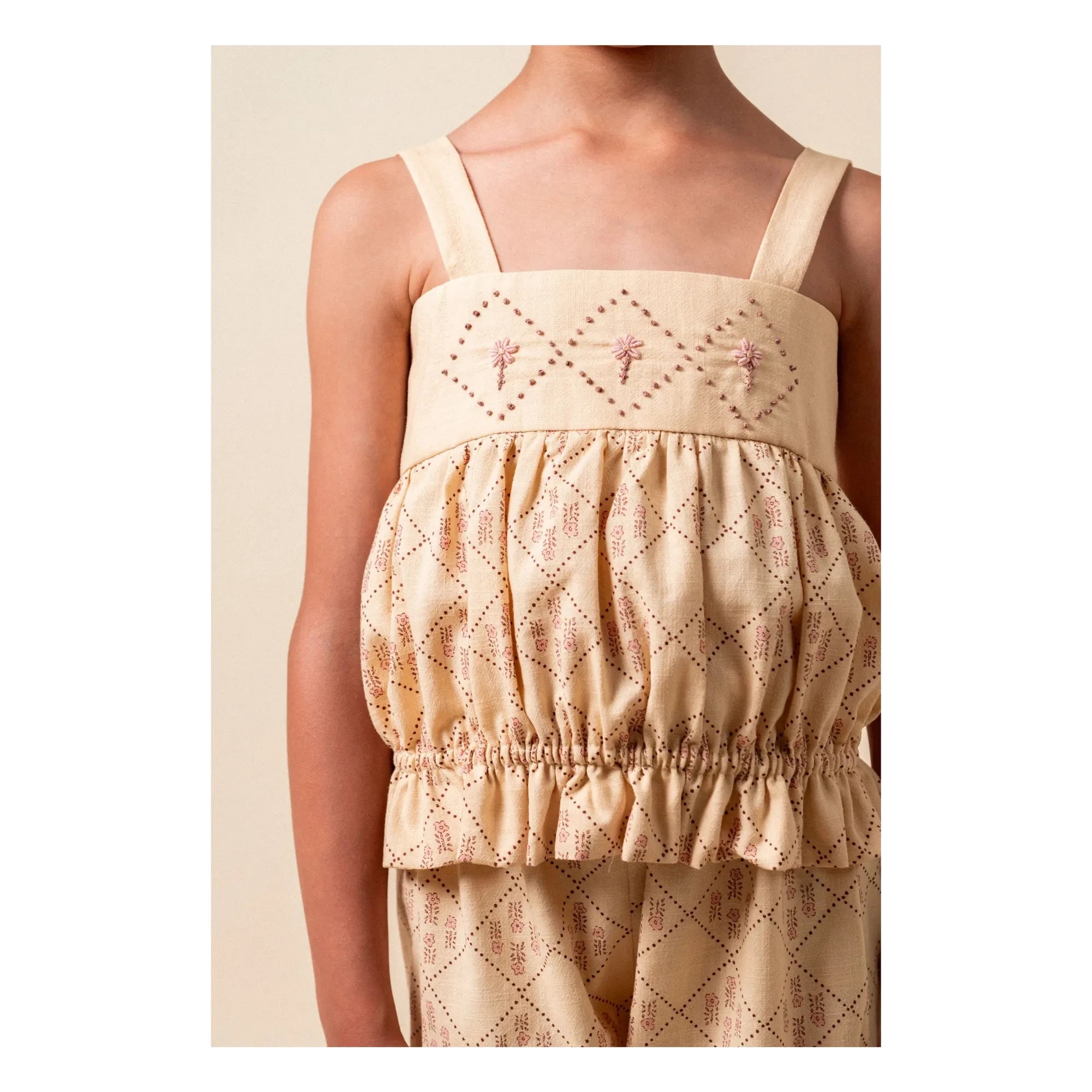 birinit - Top bordado de Castelflorite Algodón orgánico | Miel