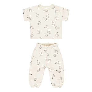 Quincy Mae - Camiseta y pantalón con corazones | Crudo