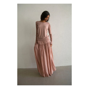 THEAVANT - Falda de gasa de algodón vintage | Beige