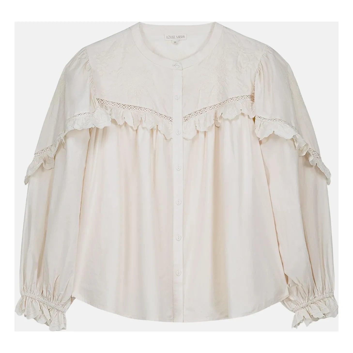 Louise Misha - Blusa Noelianne Popelín de Algodón Orgánico - Colección Mujer | Crema
