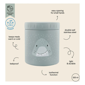 Trixie - Fiambrera isotérmica Mr Shark 500 ml | Gris