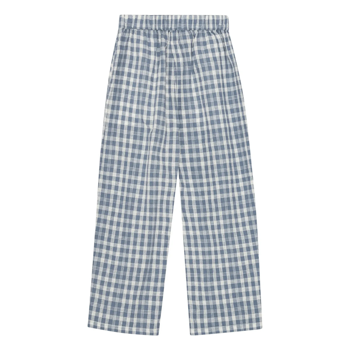 brunobruno nation - Pantalones a cuadros de algodón orgánico Dora | Azul