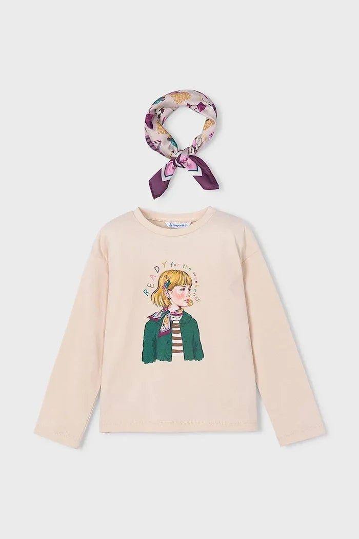 Blusa de algodón de manga larga para niños de Mayoral